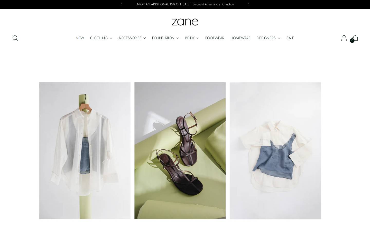 shopzane.com homepage screenshot