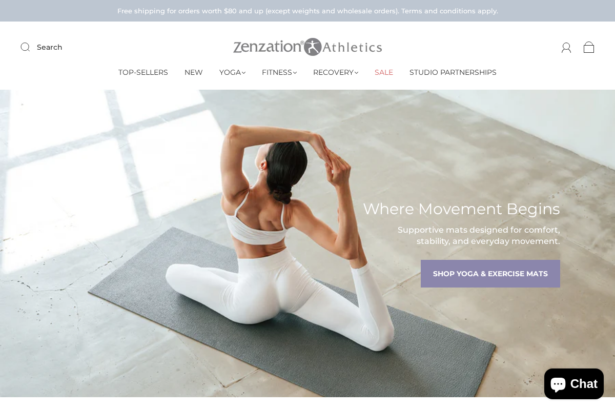 Zenzation Athletics homepage screenshot