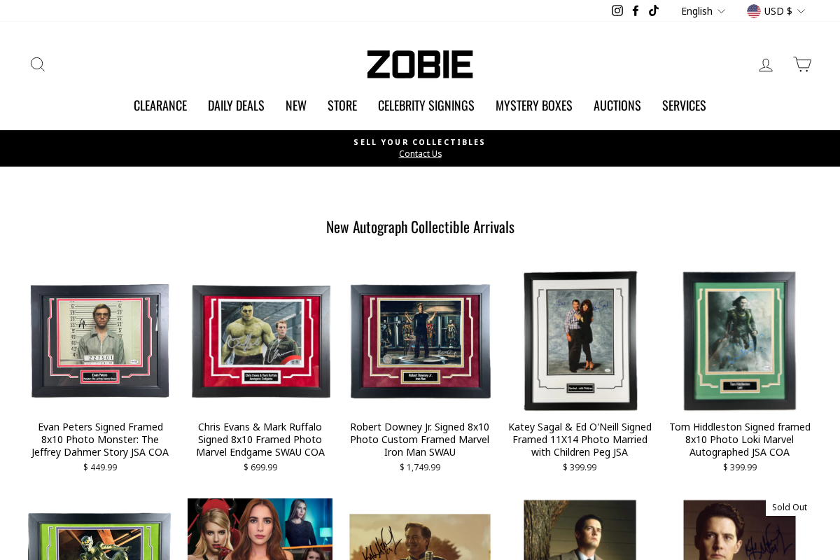 Zobie Productions homepage screenshot