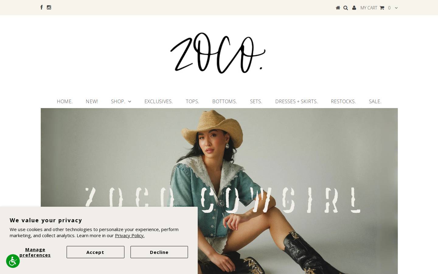 Shopzoco homepage screenshot