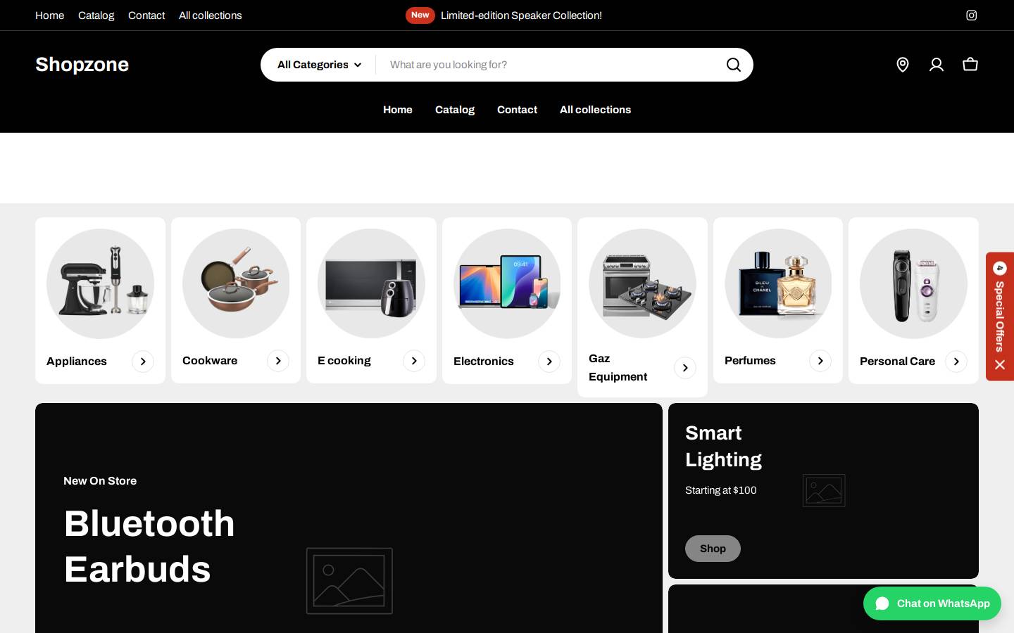 shopzone.app homepage screenshot