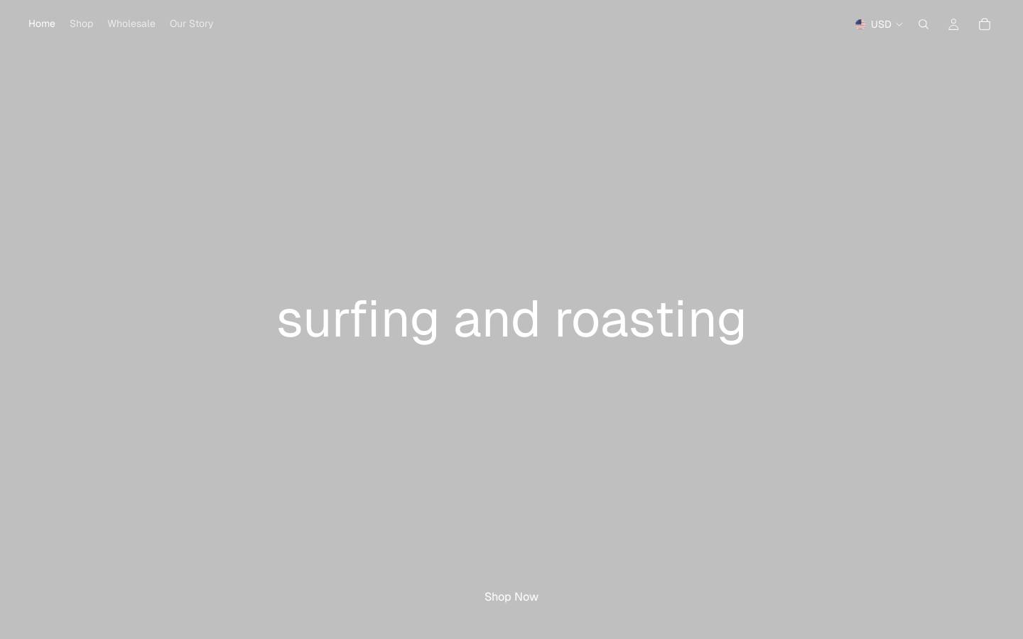 shorebreakcoffee.com homepage screenshot