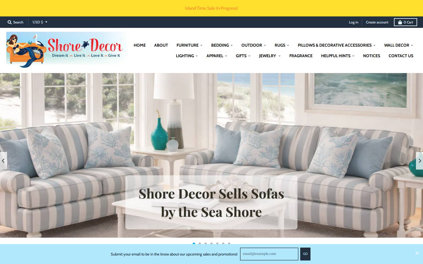 Shoredecor homepage screenshot
