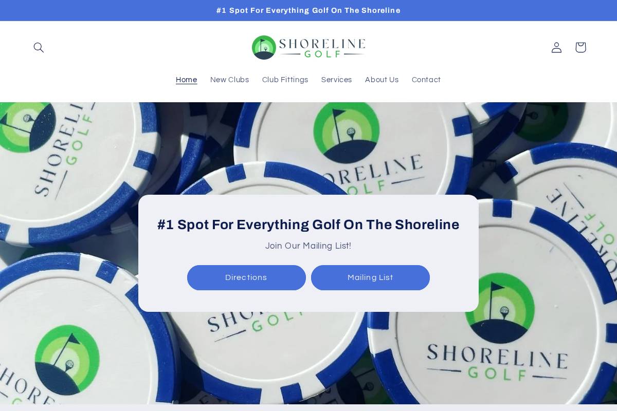 shoreline-golf.com homepage screenshot