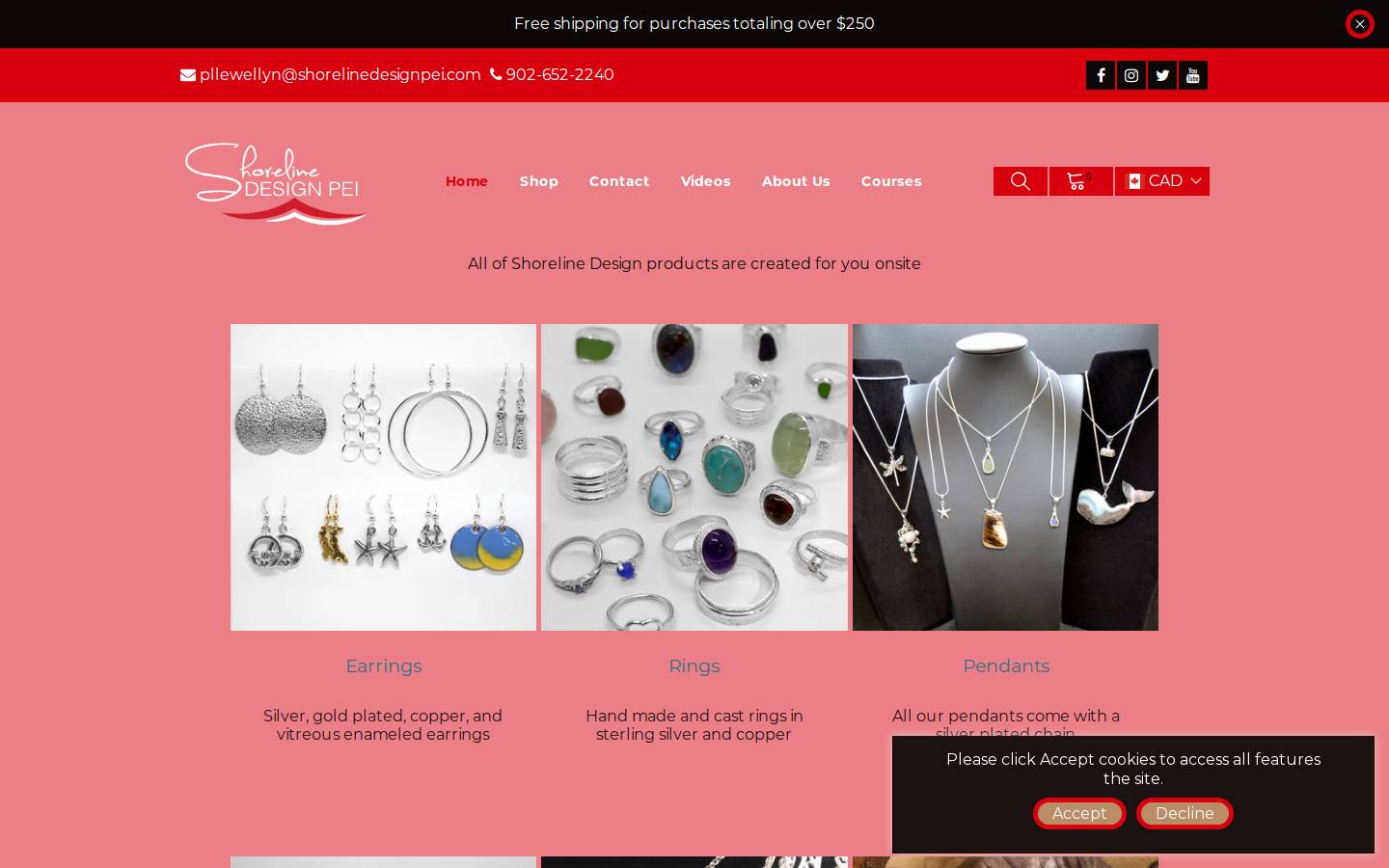 shorelinedesignpei.com homepage screenshot