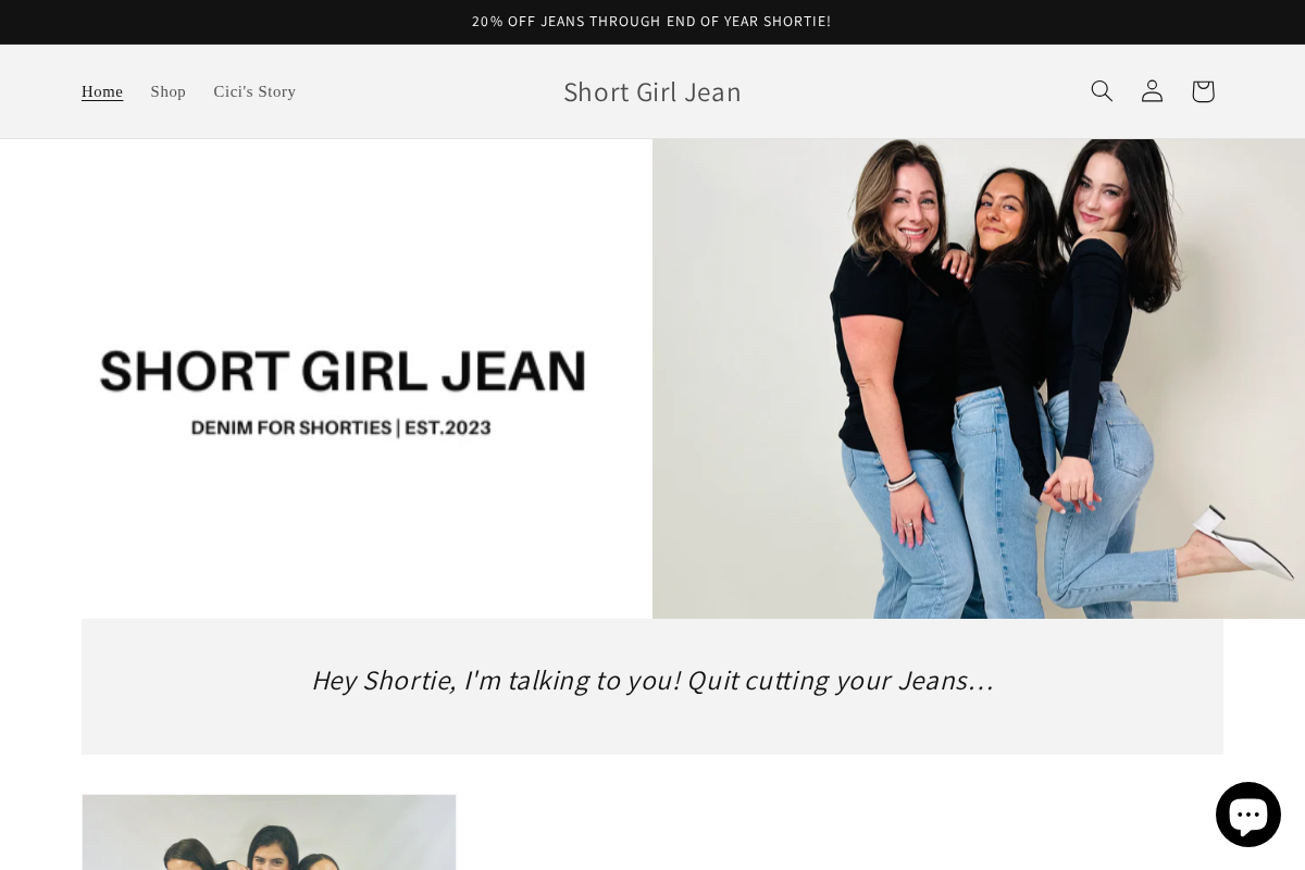 Short Girl Jean homepage screenshot