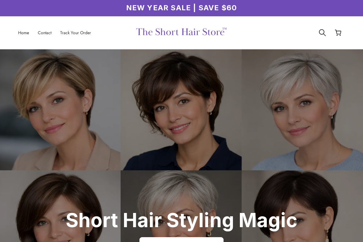 The Short Hair Store homepage screenshot