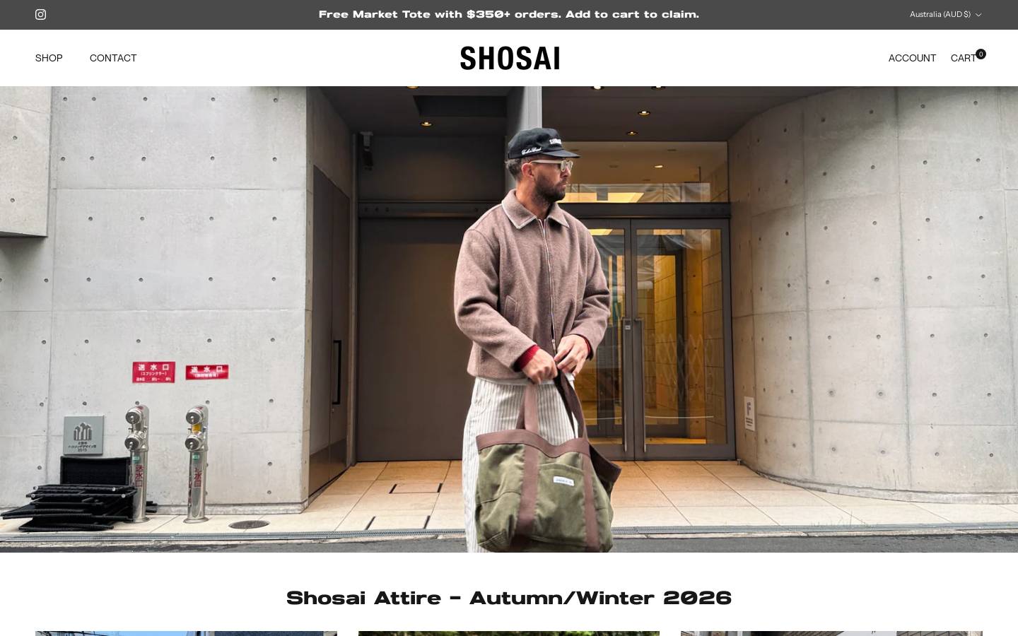 shosaistore.com homepage screenshot