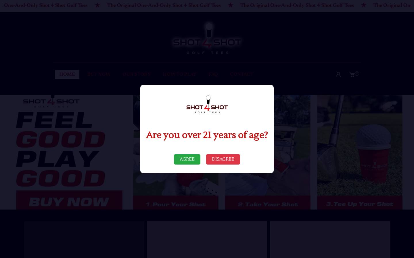 shot4shotgolftees.com homepage screenshot