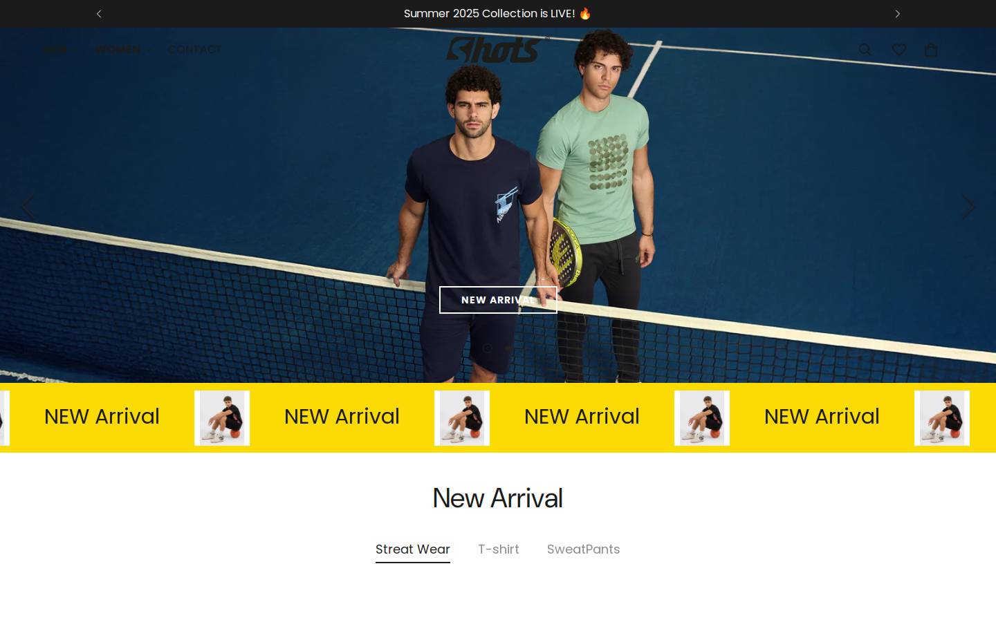 shotswear.com homepage screenshot