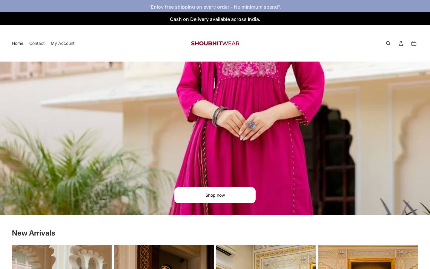 shoubhitwear.com homepage screenshot