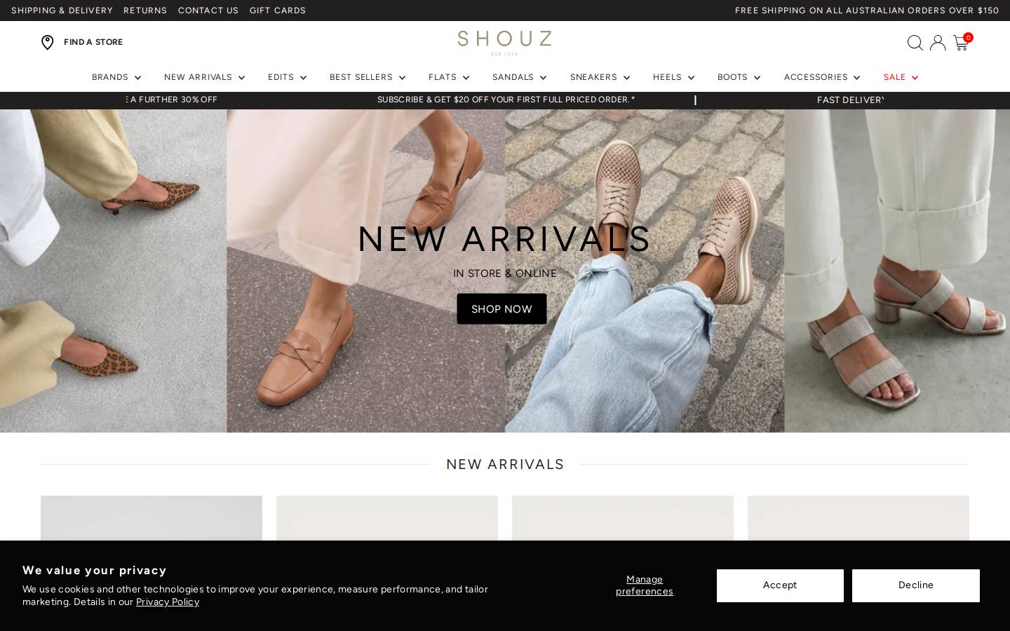 shouz.com.au homepage screenshot