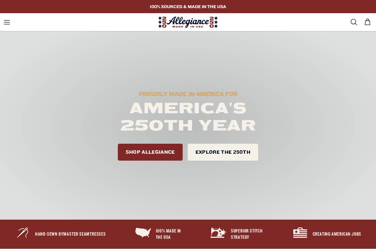 showallegiance.com homepage screenshot