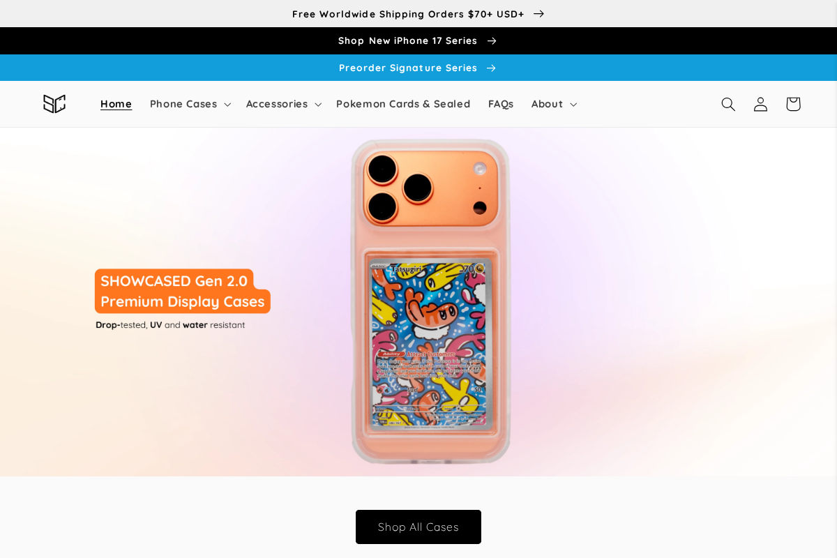 Showcasedcards homepage screenshot