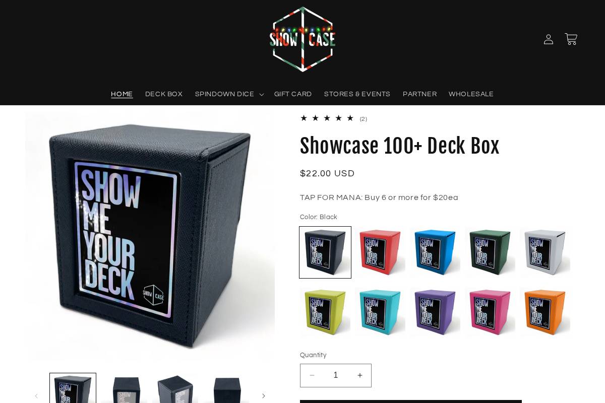 showcasedeckbox.com homepage screenshot