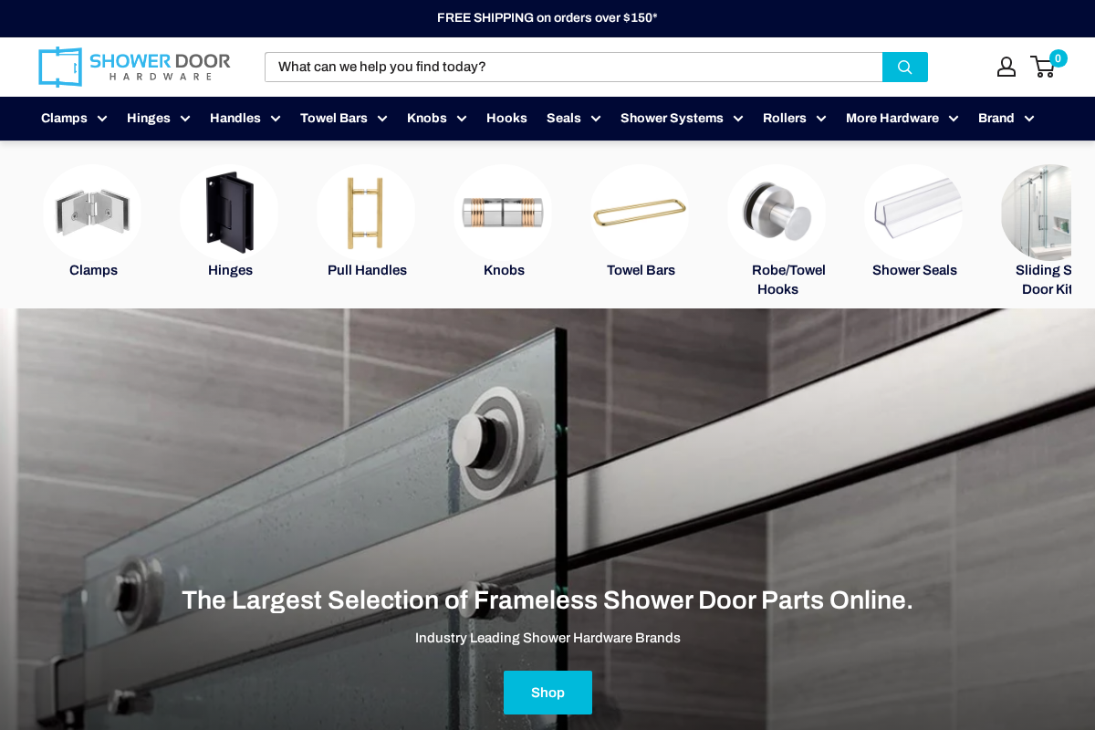 ShowerDoorHardware.com homepage screenshot
