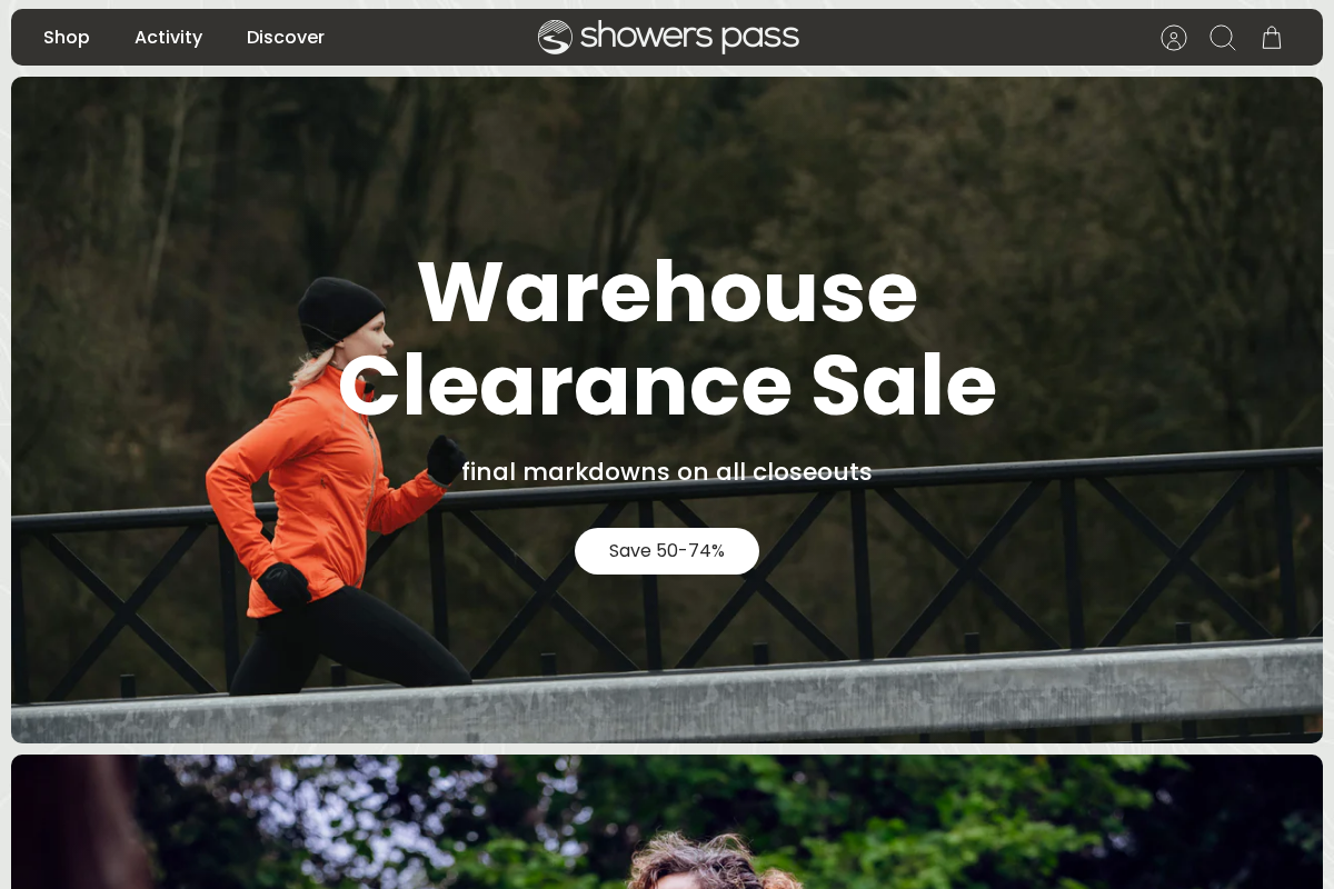 Showers Pass homepage screenshot