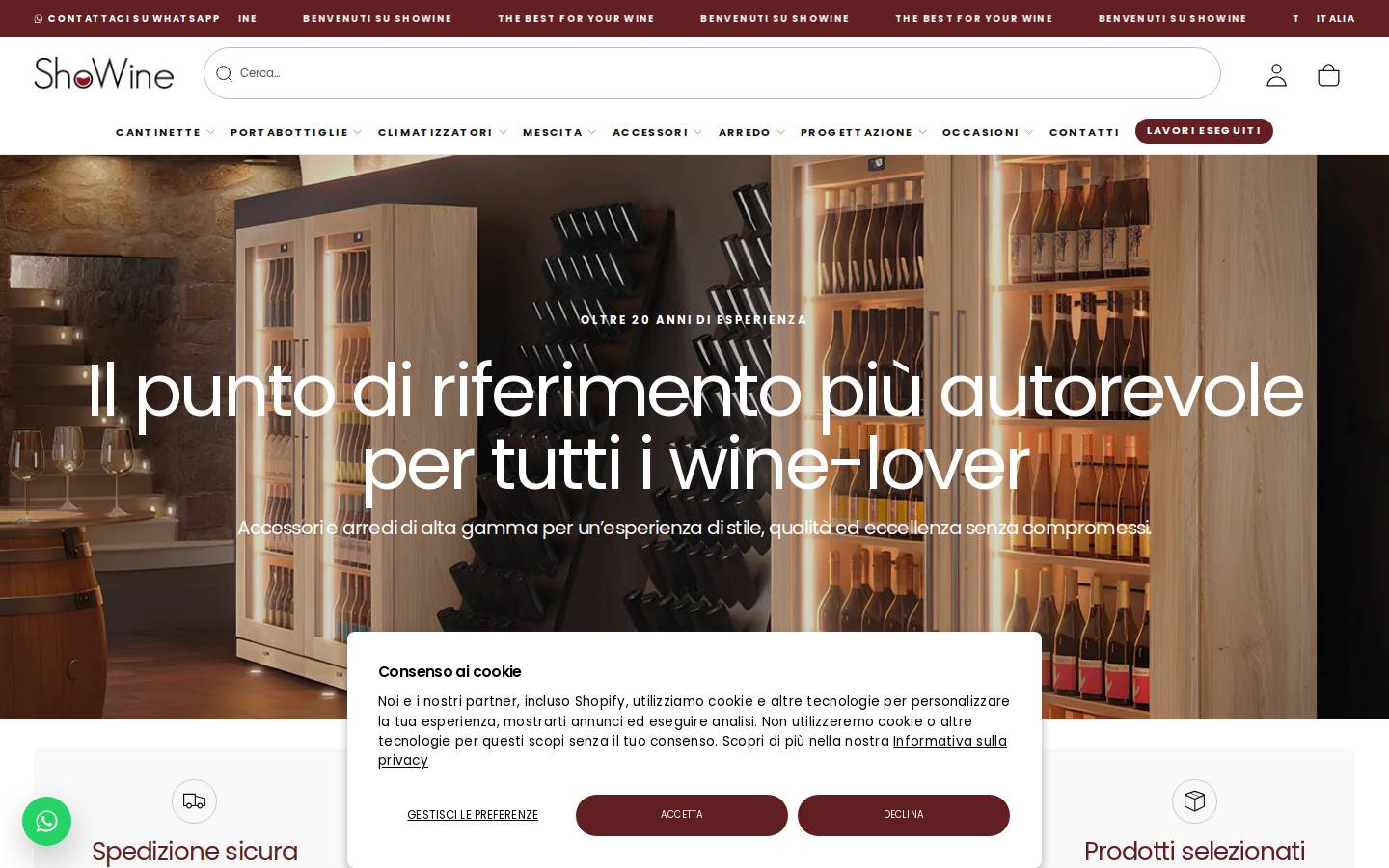 ShoWine homepage screenshot