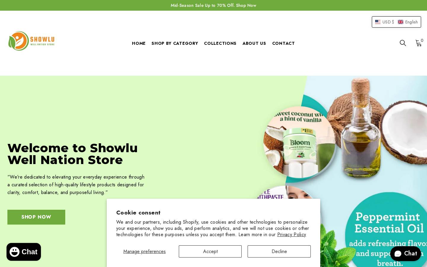showluwellnationstore.com homepage screenshot