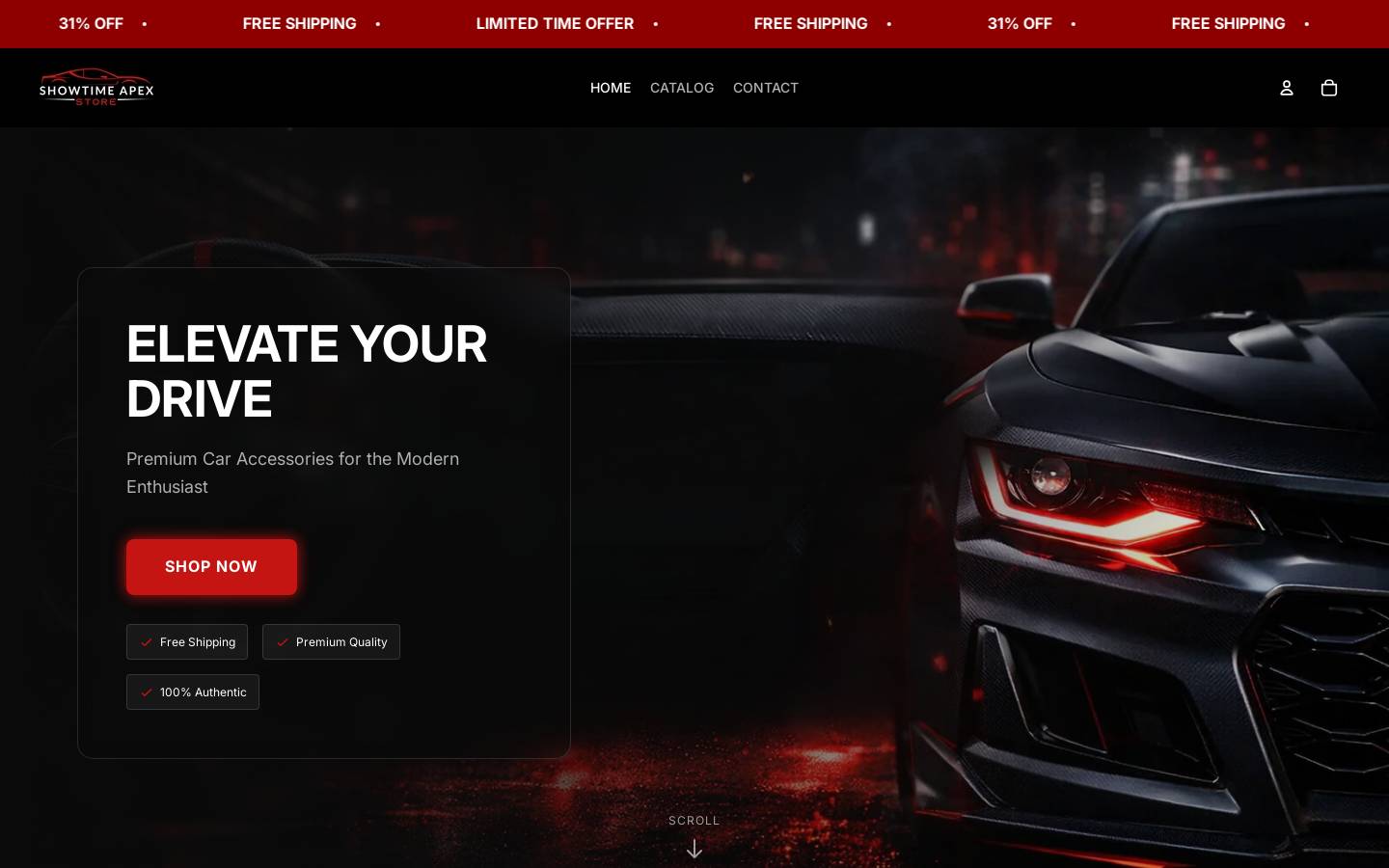 showtimeapex.store homepage screenshot