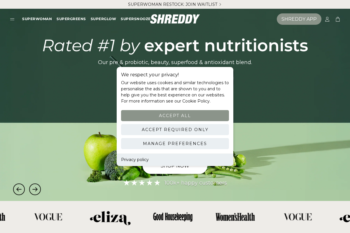 SHREDDY homepage screenshot