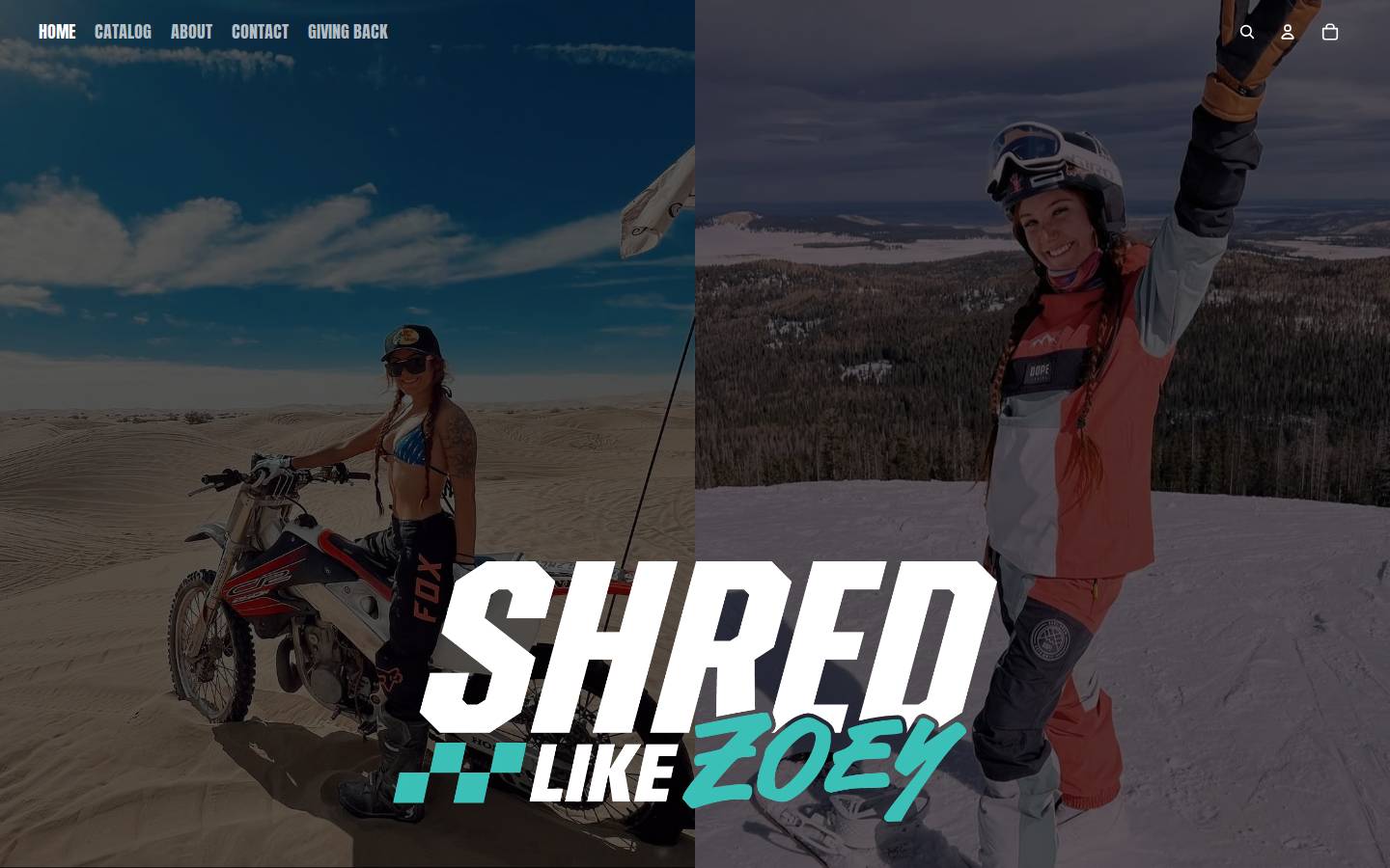 shredlikezoey.com homepage screenshot