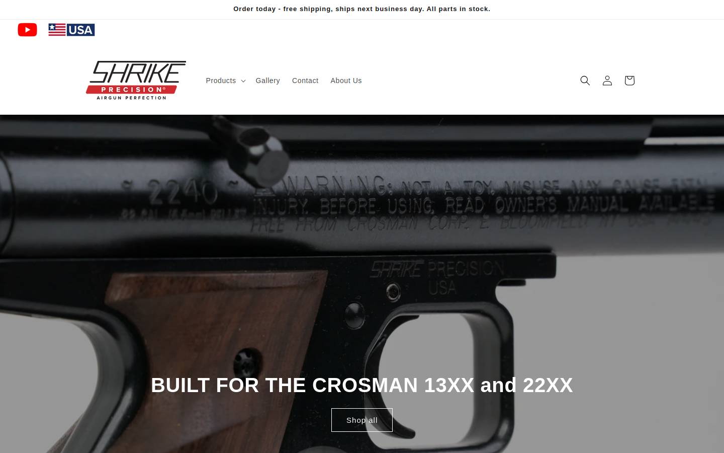 shrikeprecision.com homepage screenshot