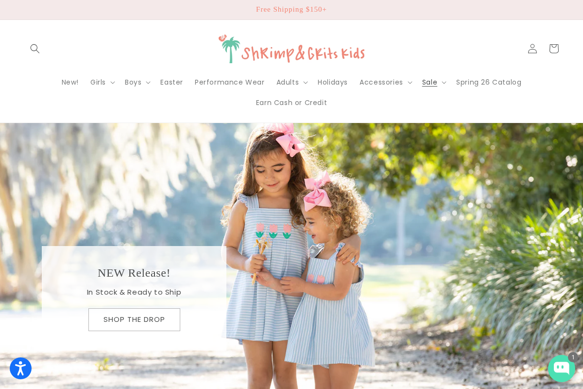 shrimpandgritskids homepage screenshot