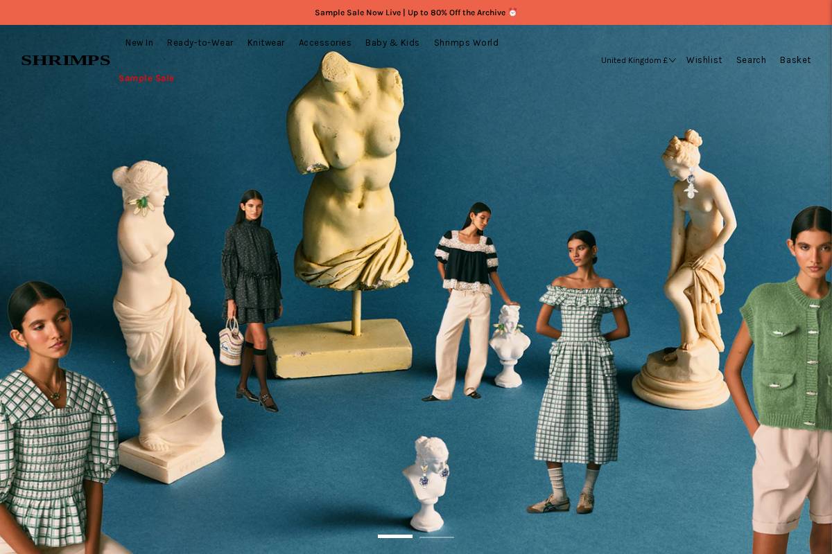 Shrimps homepage screenshot