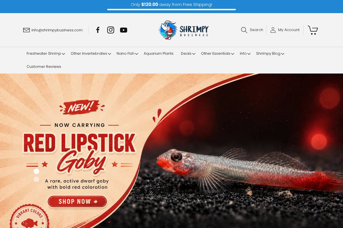 shrimpybusiness.com homepage screenshot