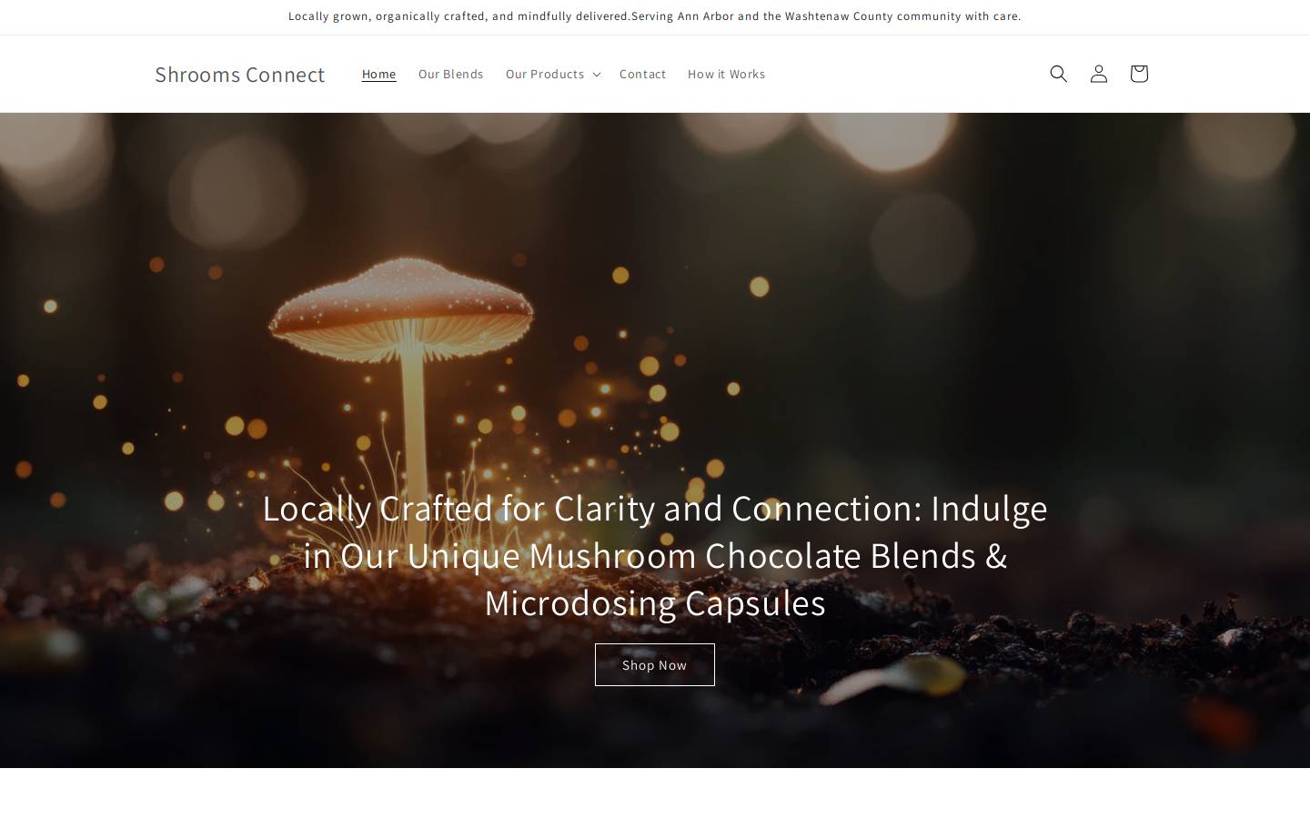 shroomsconnect.com homepage screenshot