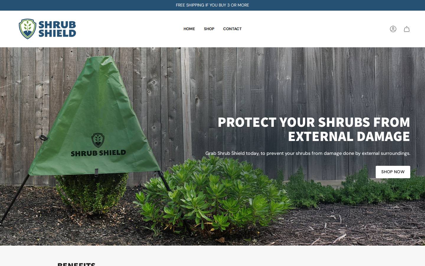 shrubshield.com homepage screenshot