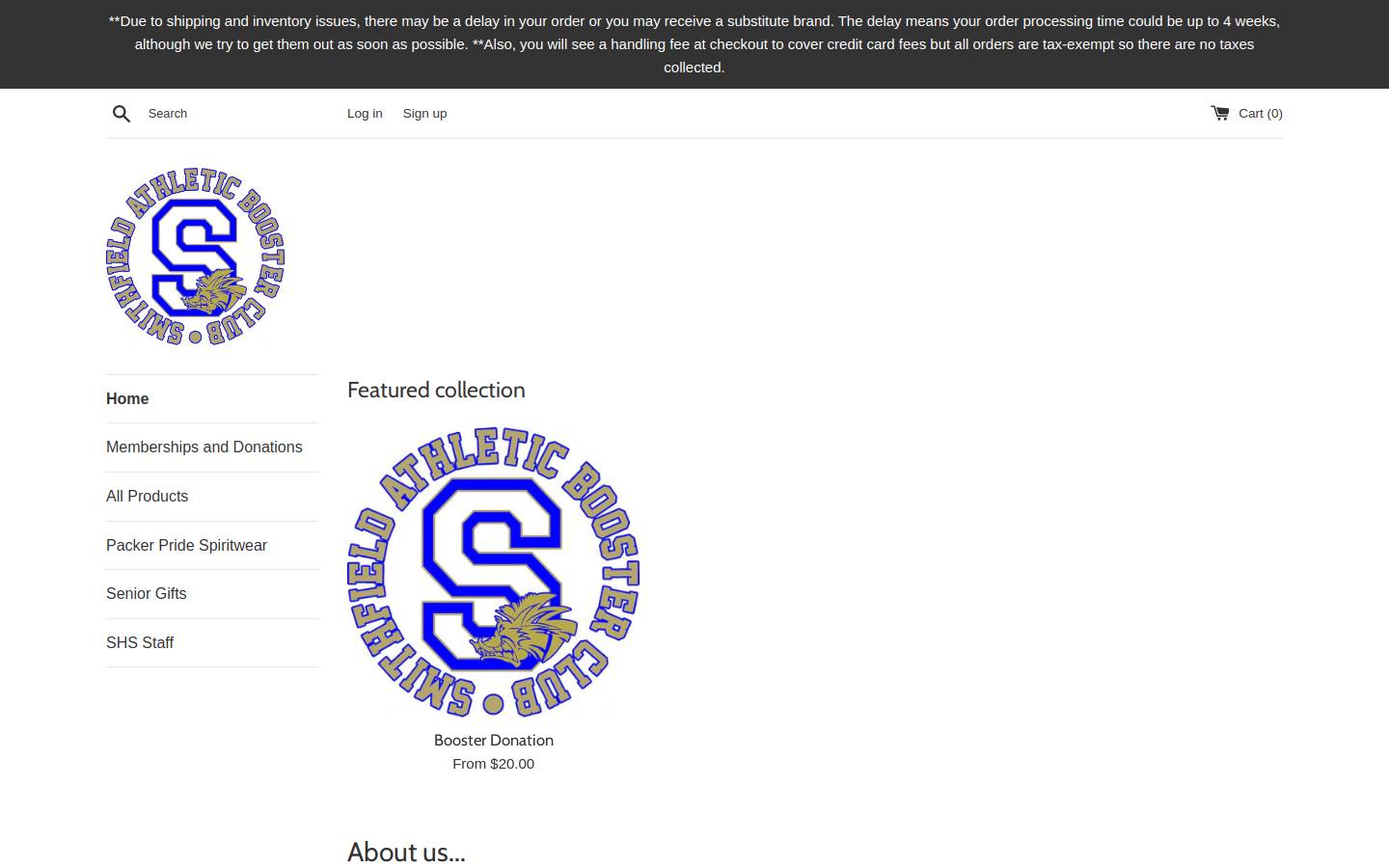 shspackerbackers.com homepage screenshot