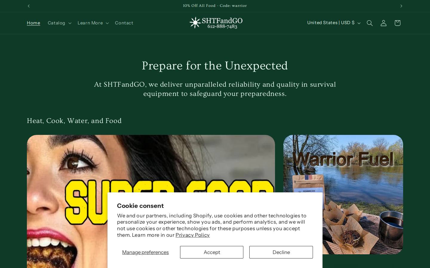 shtfandgo.com homepage screenshot