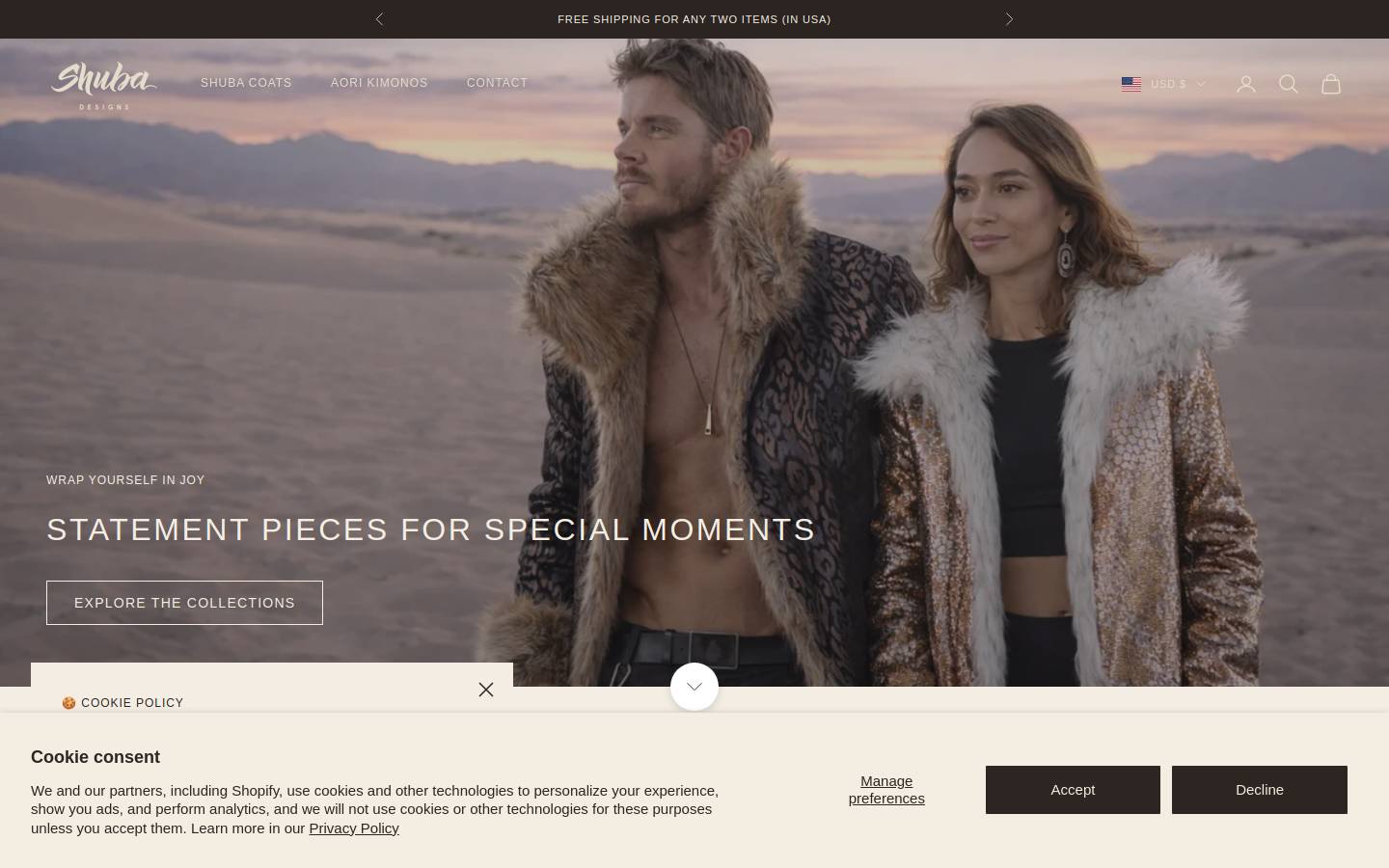 shubadesigns.com homepage screenshot