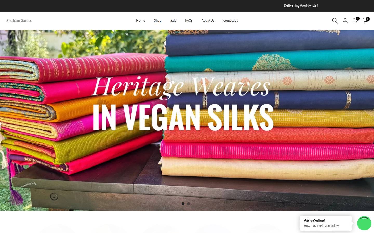 shubamsarees.com homepage screenshot