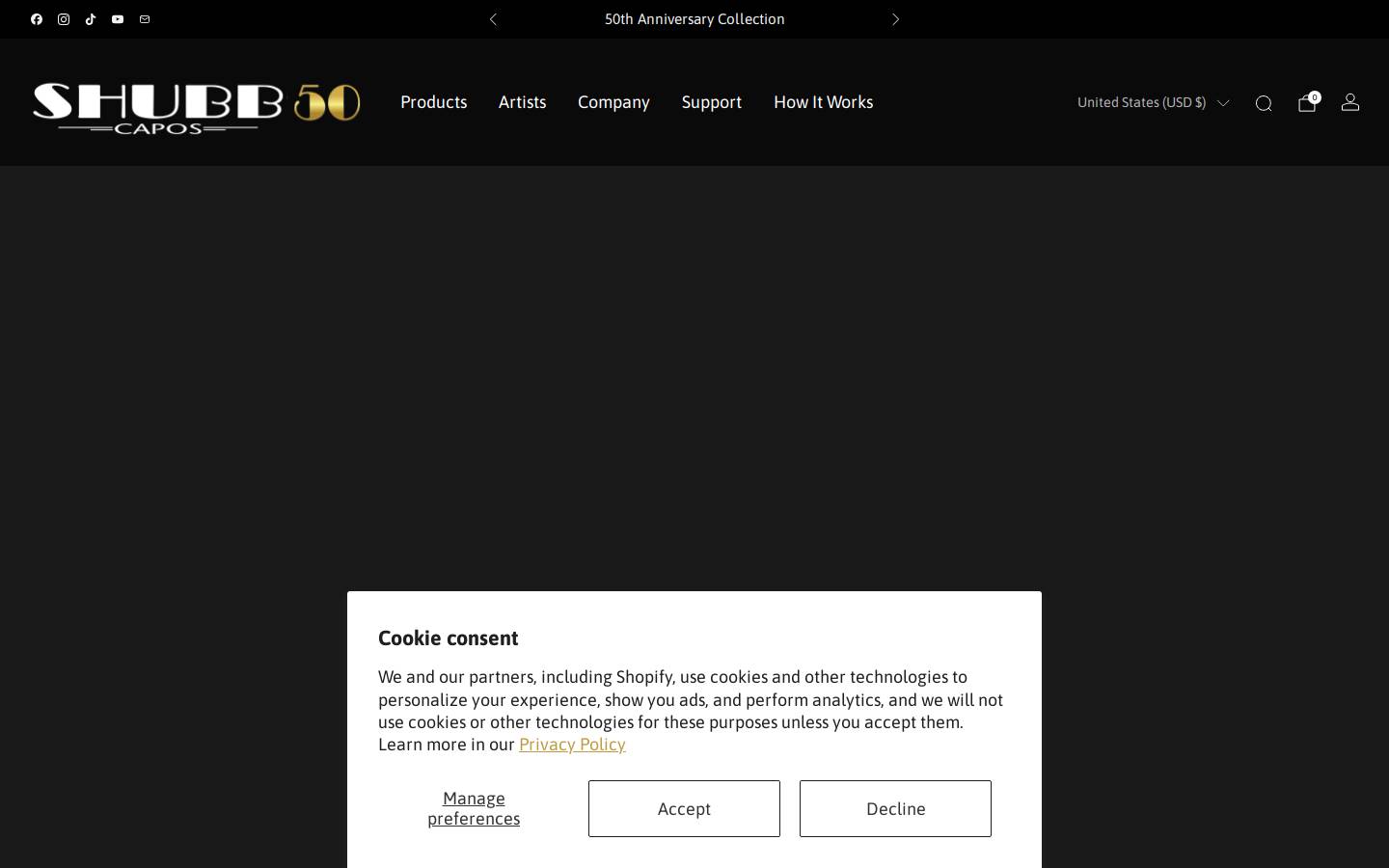 shubb.com homepage screenshot