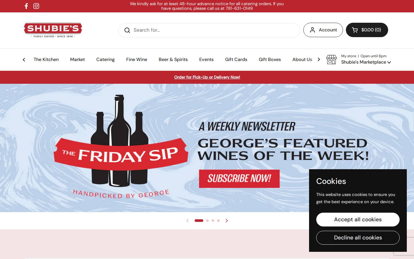 shubies.com homepage screenshot