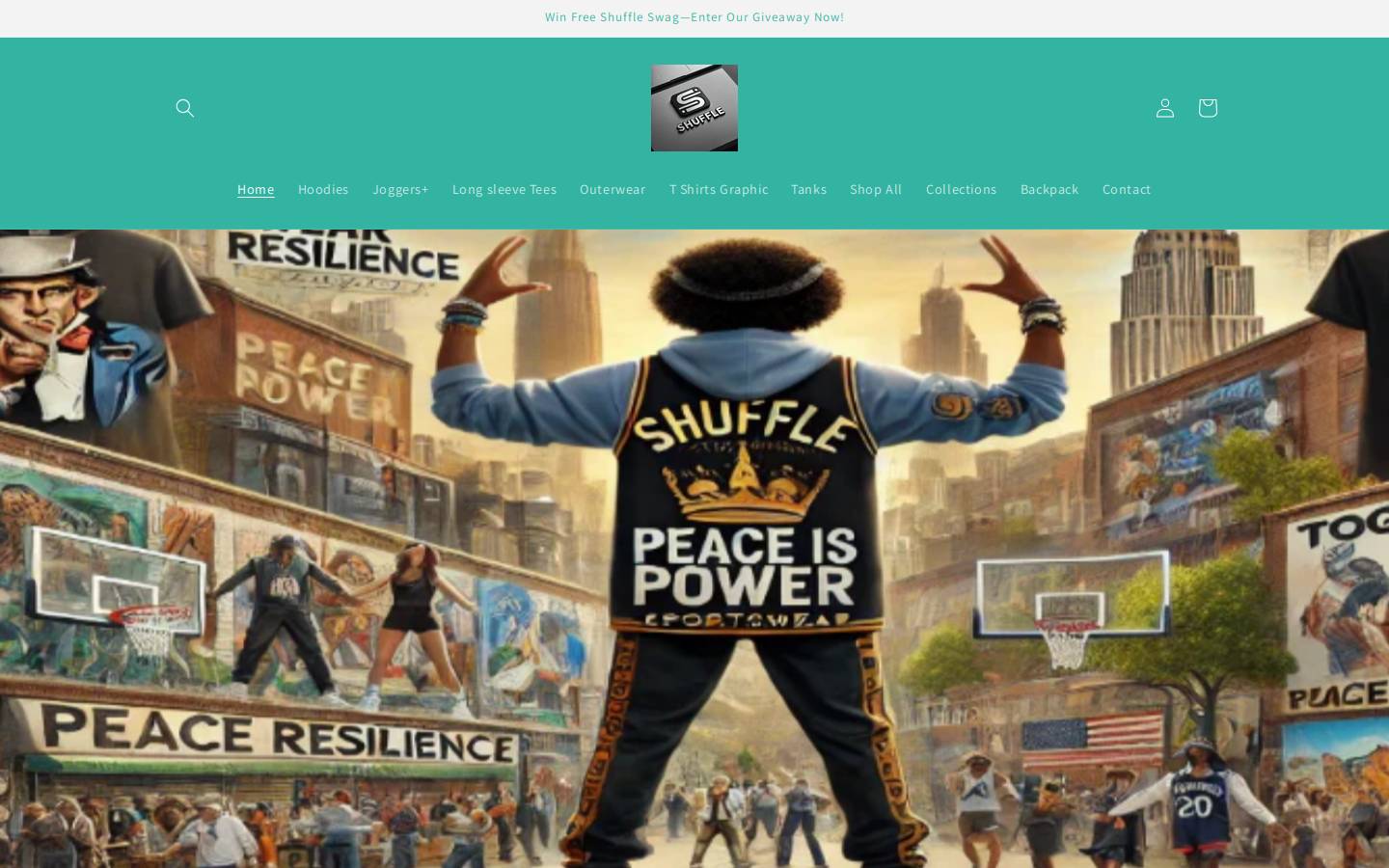 shuffleapparel.com homepage screenshot