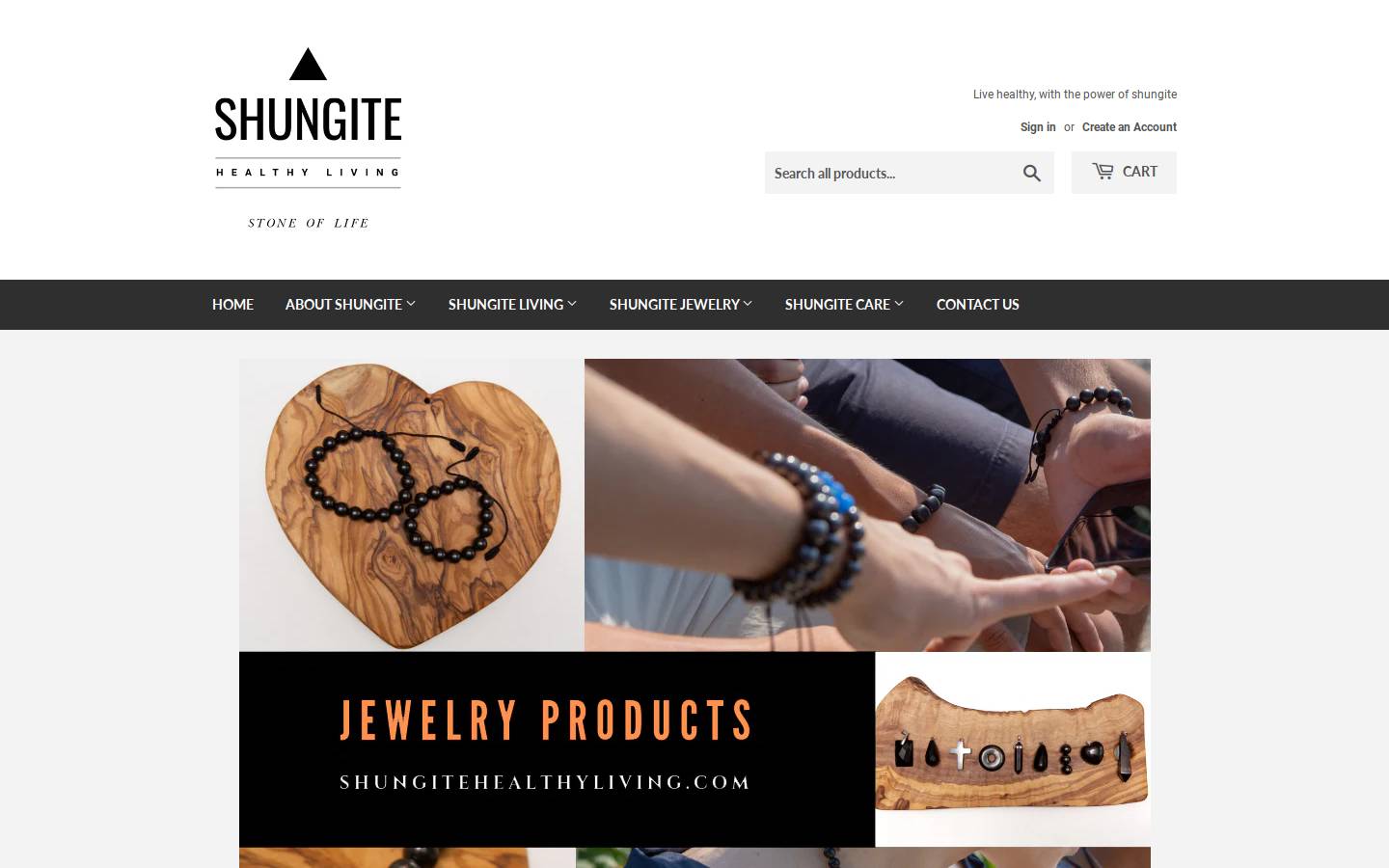 shungitehealthyliving.com homepage screenshot