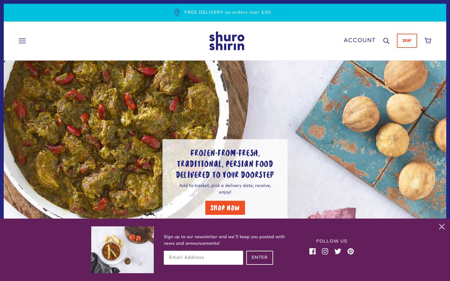 Shuro Shirin homepage screenshot