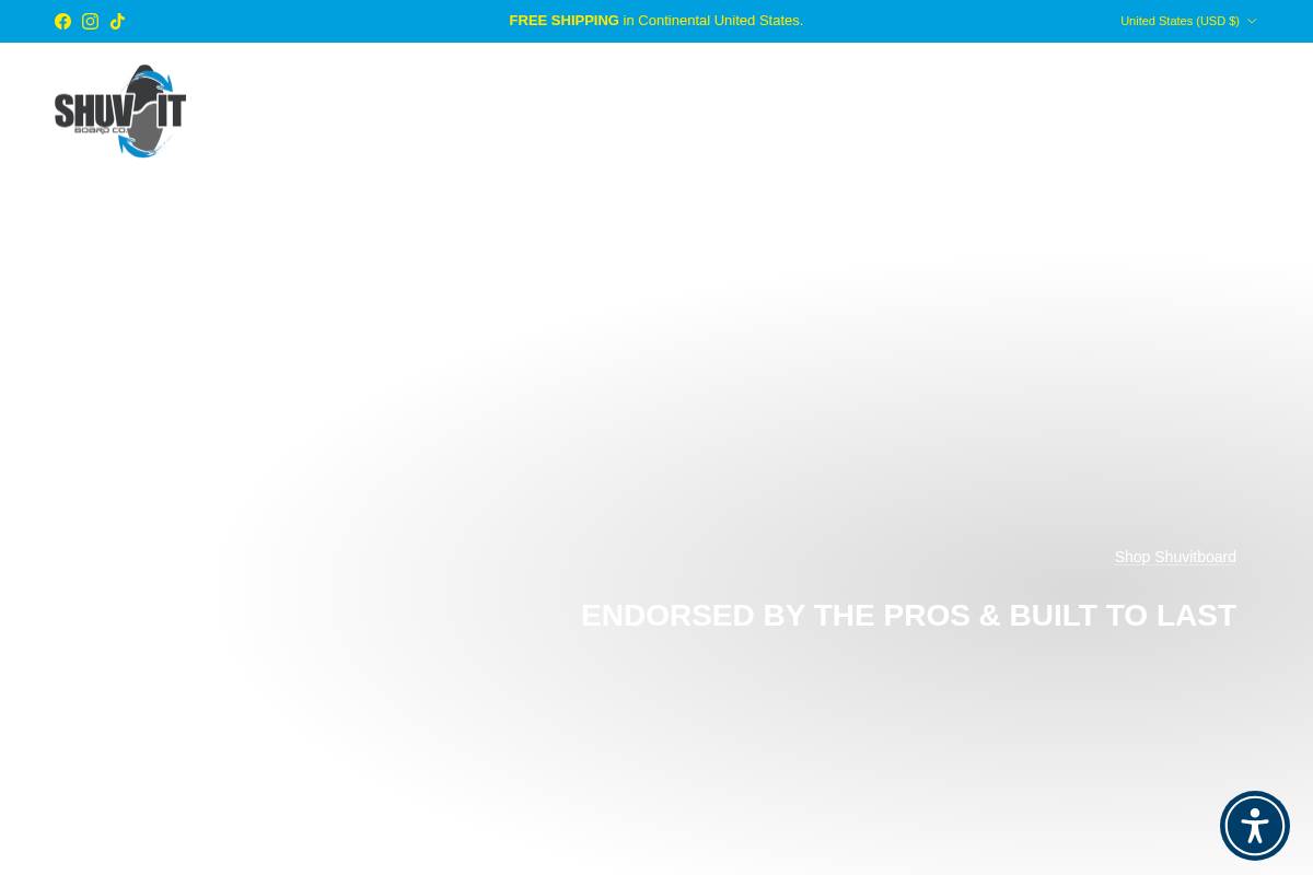 shuvitboard.com homepage screenshot