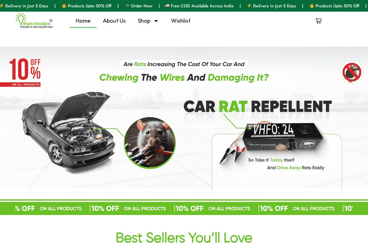 shyaminnovation.com homepage screenshot