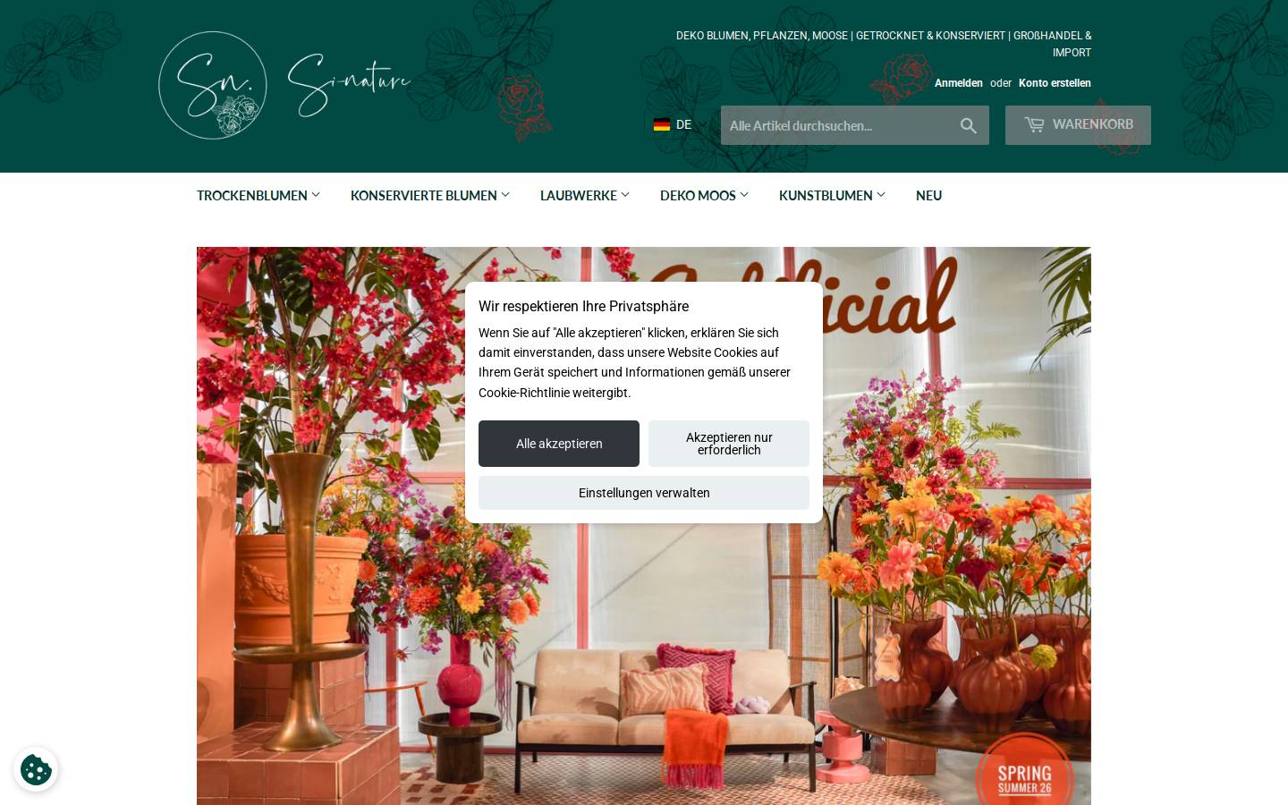 si-nature.com homepage screenshot
