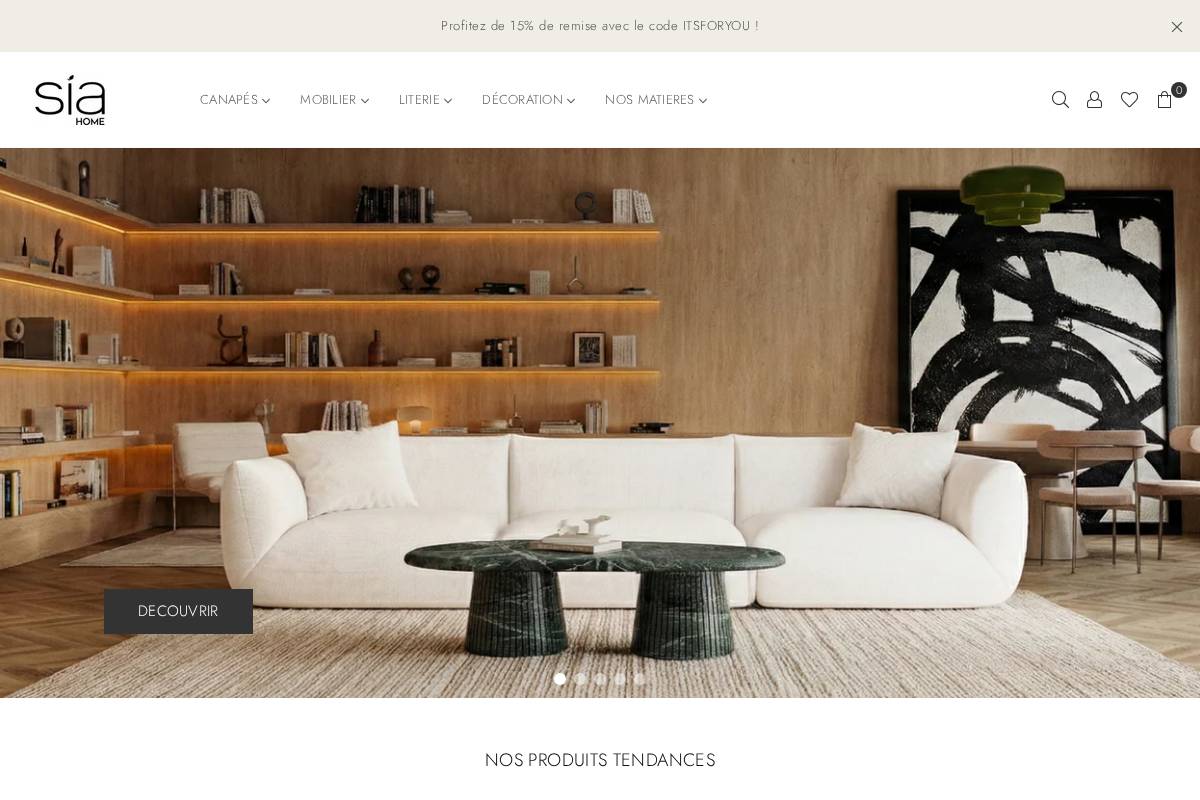 Sia Home homepage screenshot
