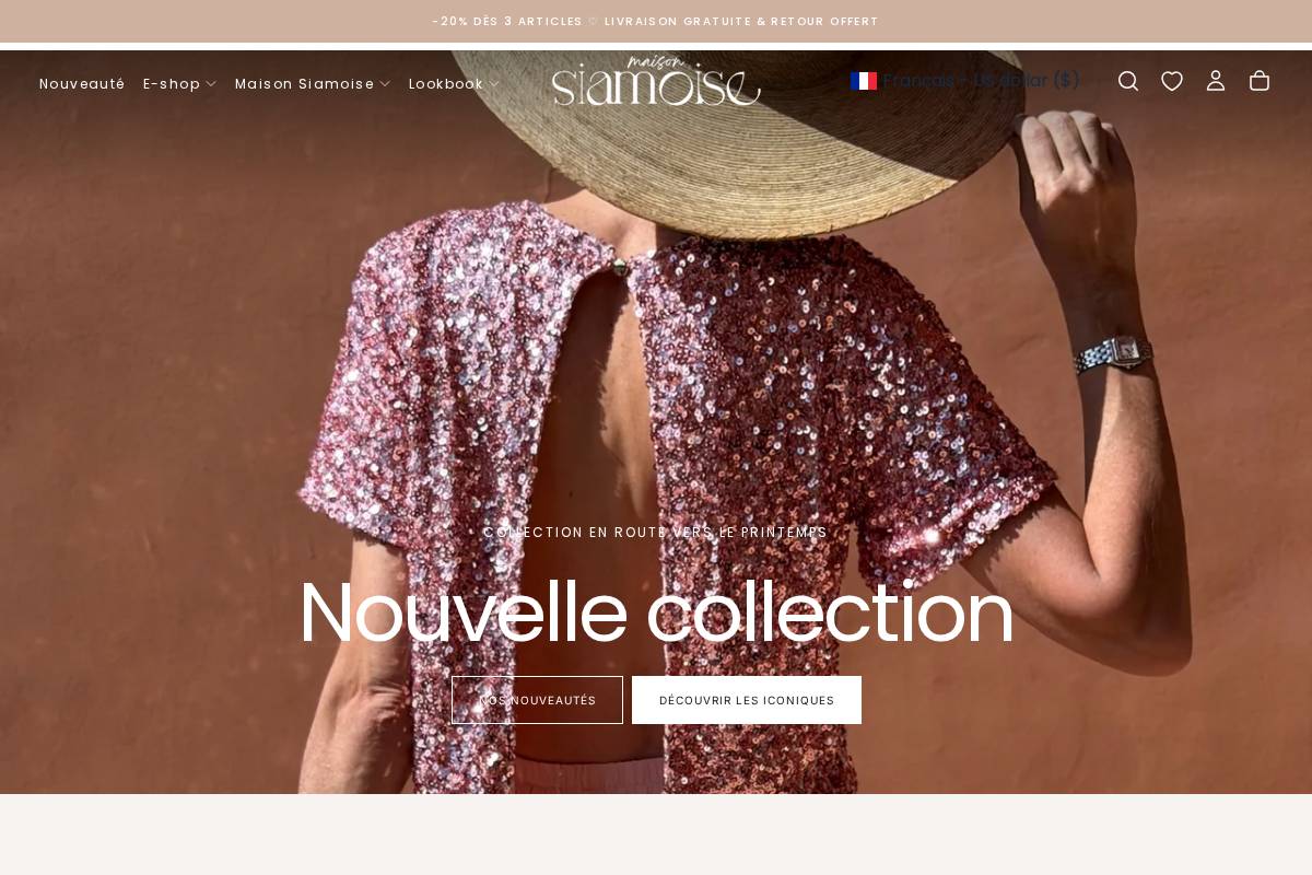 Siamoise homepage screenshot