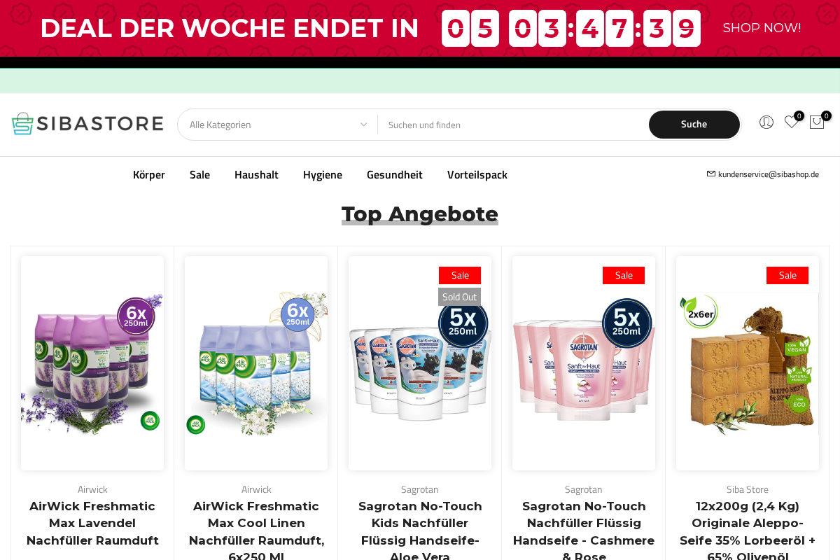 Siba Store homepage screenshot