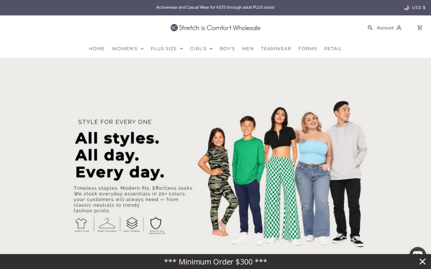 sicwholesale.com homepage screenshot