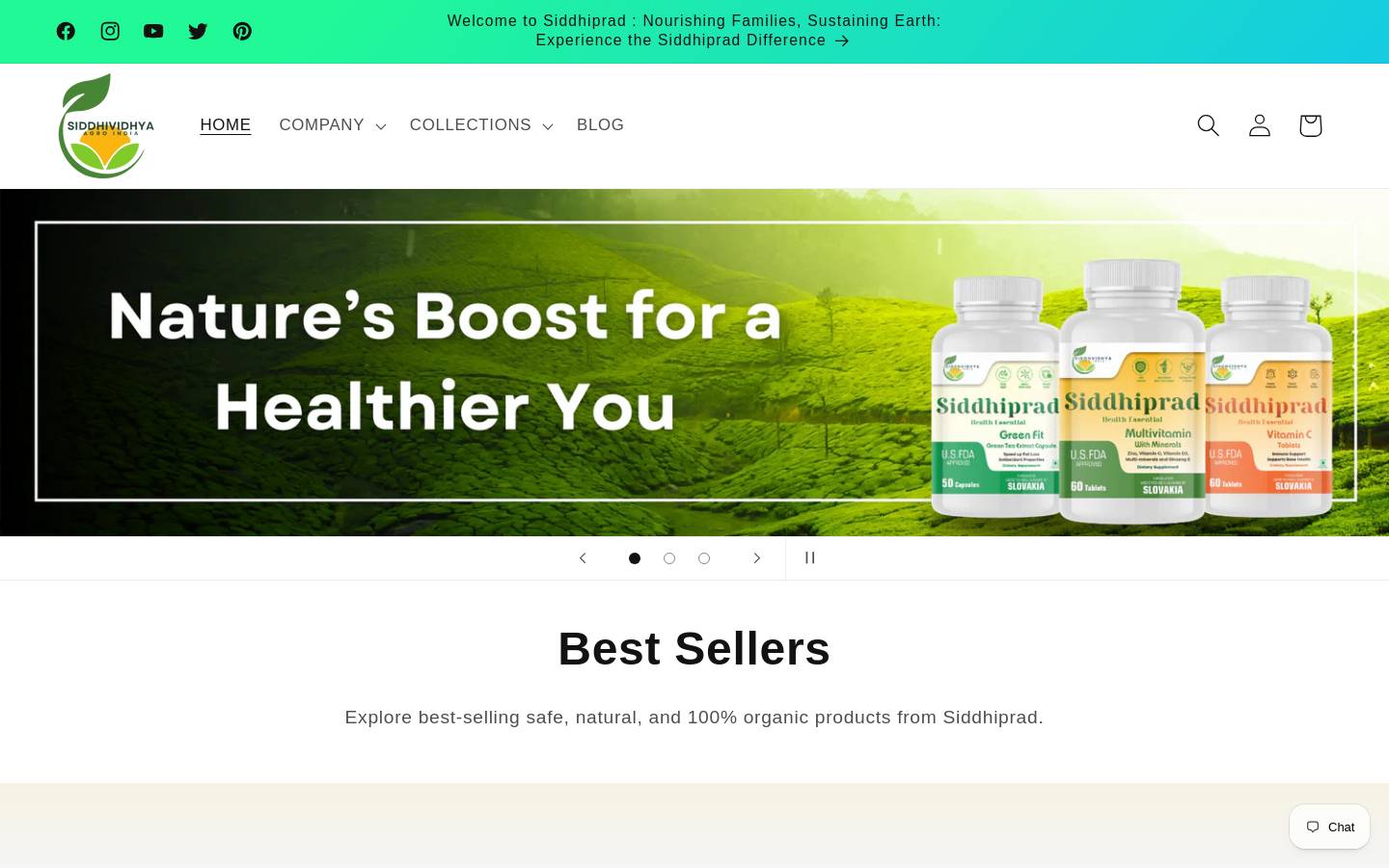 siddhiprad.com homepage screenshot