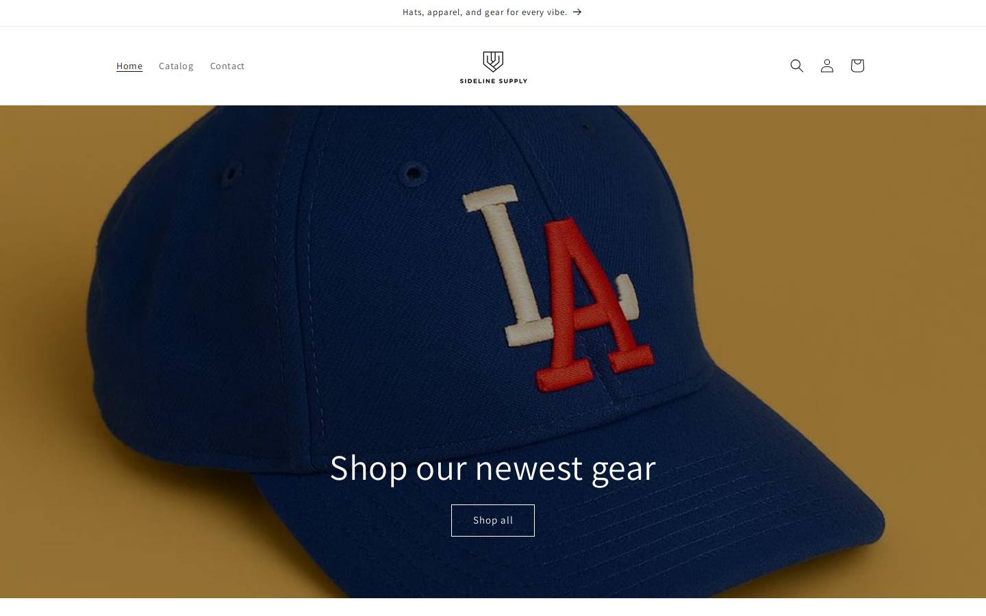 sidelinesupply.co homepage screenshot